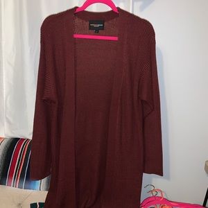 burgundy cardigan